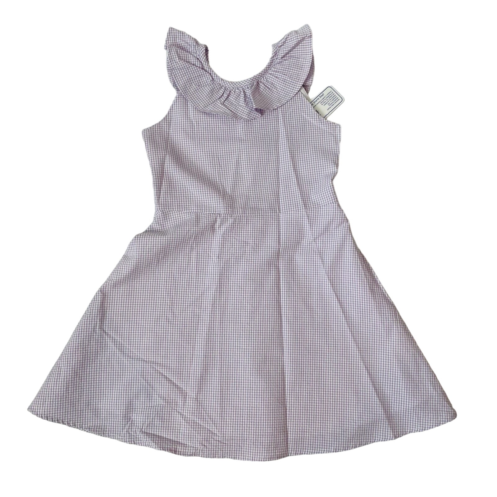 Nwt Florence Eiseman Size 12 Lavender Check Seersucker Dress With Ruffle Neck